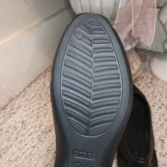 CROCS Sienna Black Square Toed Flat - Picture 10 of 12